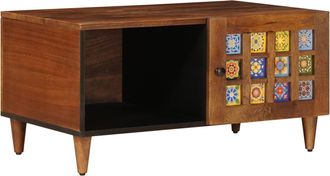 vidaXL Mesa De Caf&eacute; Marr&oacute;n 80 X 50 X 40 Cm Madera De Mango Maciza Vidaxl