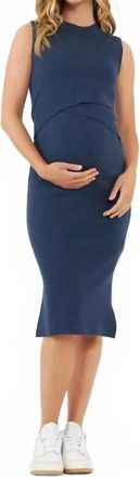 Ripe Layered Knit Nursing Dress In Ink