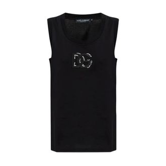 Dolce & Gabbana Dames, Tops, Zwart, Maat: S Katoen