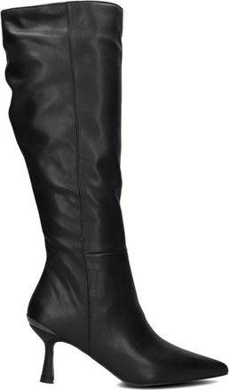 Stefano Lauran Schoenen, Dames, Zwart, 39 EU, Leer, Zwarte Leren Hoge Laarzen voor Dames