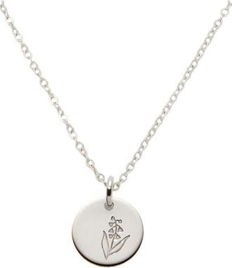 Made by Mary May Birth Flower Necklace in Silver at Nordstrom, Size Medium