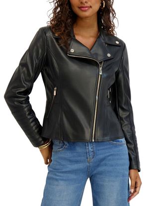 Kensie Peplum Moto Jacket