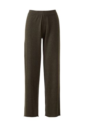 Kinross Cashmere Womens Cashmere Straight-Leg Pant In Loden
