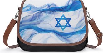 Generic Israeli Flag Smoke-Style Fashion Womens Crossbody Bags Novelty Handbag Shoulder Bag Purse