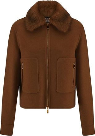 Riani Cropped Jacket - Dames - Jassen - Bruin - M - Wol - Jassen