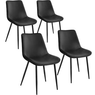 TecTake Dining Chair Monroe Set Of 4 - Black | Size: 4 Pack