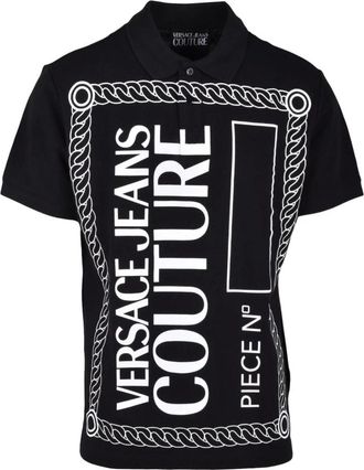 Versace Jeans Couture Katoenen Polo Shirt - Heren - Polos - Zwart - XL - Katoen - Tops