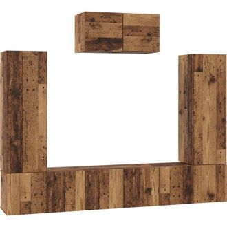 vidaXL Vidaxl - Conjunto De Mueble De Tv 7 Pcs Madera Vieja 180 X 30 X 120 Cm