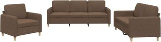 vidaXL Juego De Sof&aacute;s Con Cojines 3 Piezas Tela Marr&oacute;n Vidaxl