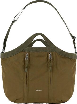Sandqvist Grid Crossbody Bag Umh&auml;ngetasche - | braun/oliv