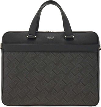 Ferragamo Mens Monogram Briefcase