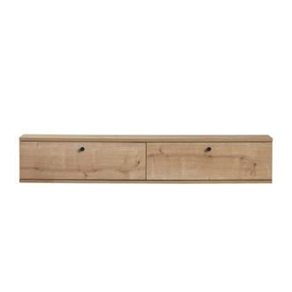 Calicosy Mueble de tv suspendido con 2 puertas abatibles a140 cm - roble