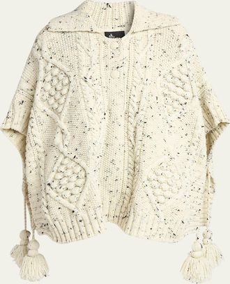 Moncler Wool-Blend Tassel Cape