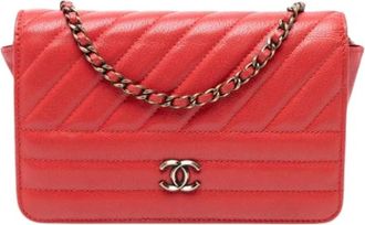 Chanel Pre-owned Vintage Cross Body Bag - Dames - Vintage Schoudertas - Rood - ONE Size - Leer - Vintage