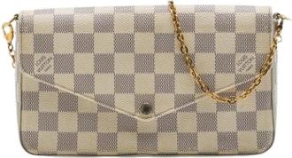 Louis Vuitton Pre-owned Pochette Felicie Crossbody Tas - Dames - Vintage Clutch - Wit - ONE Size - Vintage