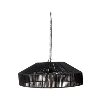 Chehoma L&aacute;mpara de techo de yute negro