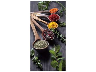 Schubiger M&ouml;bel Digitaldruck auf Glas Holzl&ouml;ffel mit Gew&uuml;rzen 2