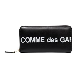 Comme Des Gar&ccedil;ons Accessoires, Heren, Zwart, ONE Size, Leer, Enorme Logo Portemonnee
