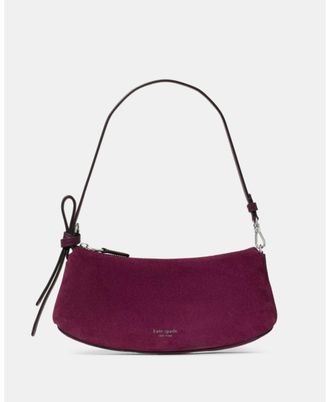 Kate Spade New York Womens Loop Suede Pochette Bag - Purple - One Size