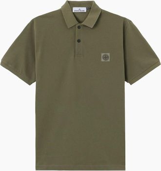 Stone Island Mens Patch Logo 2200011 Polo Green - Size: 46