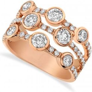 Allurez Diamond Bezel & Pave Statement Ring 14k Rose Gold (1.58ct)