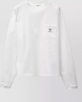 Versace silk blend crew neck t shirt pocket