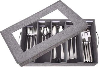 OEM Bandeja Para Cubiertos, Con Tapa Extra&iacute;ble Y Separadores Ajustables, Port&aacute;til, Para Cucharas Y Palillos (41,53314,5 Cm)