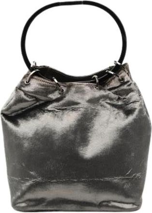 Gucci Pre-owned Velvet Bucket Bag - Dames - Vintage Tas - Grijs - ONE Size - Vintage