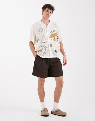 Selected Pantaloncini in misto lana marroni-Marrone