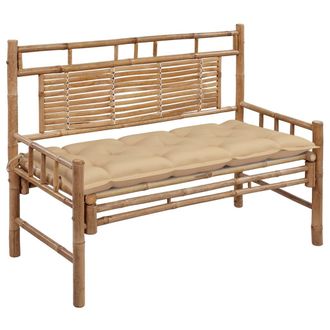 vidaXL Banco De Jard&iacute;n Con Coj&iacute;n Bamb&uacute; 120 Cm Vidaxl
