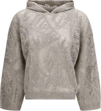 Brunello Cucinelli Beige Linen Womens Hoodie
