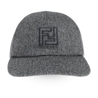 Fendi Wool Baseball Cap - male - Fendi - Hats & Caps - Gray - ONE SIZE - Accessories