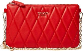 Twin-Set mini quilted chain-strap shoulder bag - women - Polyurethane/Polyester - One Size - Red