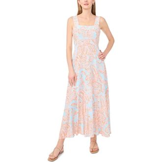Vince Camuto Paisley Maxi Sundress in Tangerine at Nordstrom, Size Xx-Small