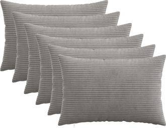 vidaXL Funda De Almohada 6 Pcs Heerlen Gris Claro 40 X 60 Cm Pana Vidaxl