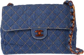 Chanel Borsa a spalla trapuntata in denim 1997 - Blu