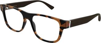 Gucci Square Optisch Montuur - Heren - Brillen - Bruin - 55 MM - Accessoires