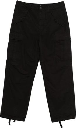 St&uuml;ssy Zwarte Wijde Katoenen Broek - Heren - Straight fit broeken - Zwart - W36 - Katoen - Broeken