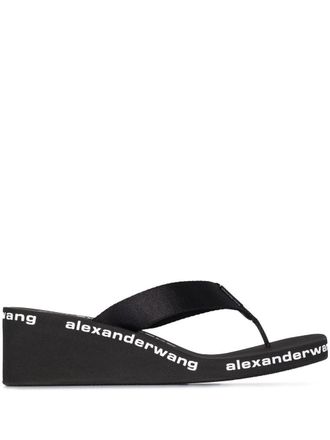 Alexander Wang Teenslippers met logoprint - Zwart