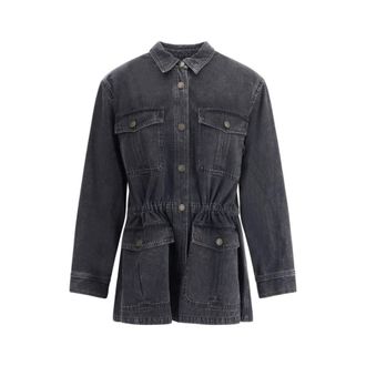 Isabel Marant Jassen, Dames, Grijs, XS, Denim, Nossia Denim Jacket
