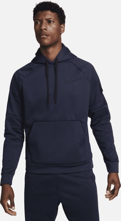 Nike Mens Nike Therma Therma-FIT Hooded Fitness Pullover in Blue | DQ4834-451