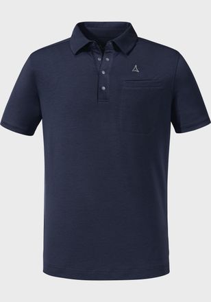 Sch&ouml;ffel Poloshirt SCH&Ouml;FFEL Polo Shirt Ramseck M, Herren, Gr. 46, blau (8820, blau), Oberstoff: 77% Polyester, 18% Lyocell, 5% Elasthan, V-Ausschnitt, Shirts P