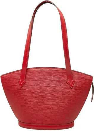 Louis Vuitton Castilian Red Leather Shoulder Bag Tote Bag (Pre-Owned)