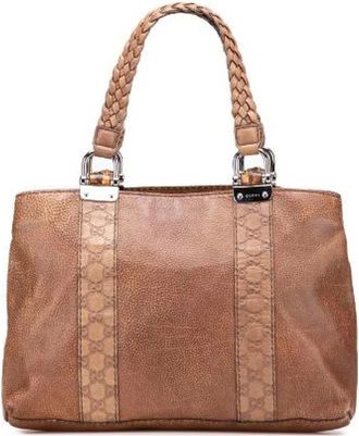 Gucci Pre-owned Tote Bags, female, Brown, Size: ONE SIZE Pre-owned Leather totes