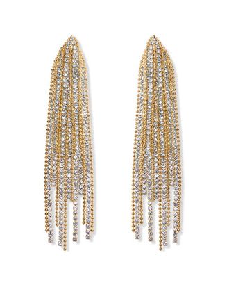 Liv Oliver 18K Plated 12.70 Ct. Tw. Crystal Earrings