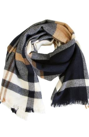Belle & Bloom Staten Island Plaid Scarf in Navy at Nordstrom