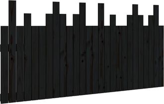 vidaXL Cabecero De Cama De Pared Madera Maciza Pino Negro 166x3x80 Cm Vidaxl