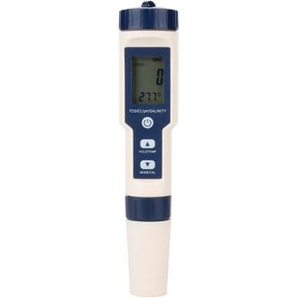 OEM Testeur Eau 5-en-1 - Tds Ec Ph Salinit&eacute; Temp&eacute;rature - Compensation Automatique Temp&eacute;rature - &Eacute;cran Lcd R&eacute;tro&eacute;clair&eacute; - Pour Eau Potable Piscine Aquariu