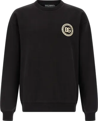 Dolce & Gabbana Black Cotton Mens Sweatshirt