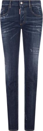 Dsquared2 Jeans met gescheurd effect - Heren - Slim Fit Jeans - Blauw - W40 - Katoen - Jeans